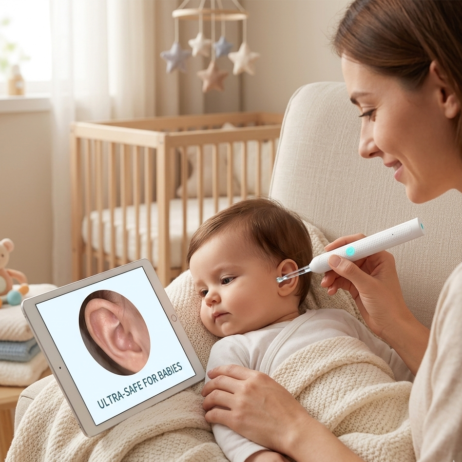 Ear Wax Cleaning Kit with Built in Camera safe for baby maxummrt
